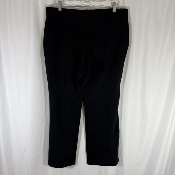 Lauren Ralph Lauren Sweatpants Women's Large Petite Black Pull On Snap Pockets - Picture 7 of 9